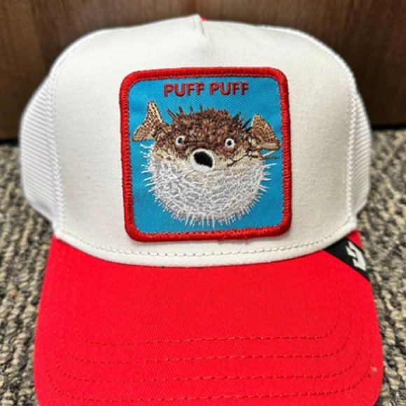 Goorin Farm Puff Puff Blowfish Trucker Hat Cap - Picture 1 of 3